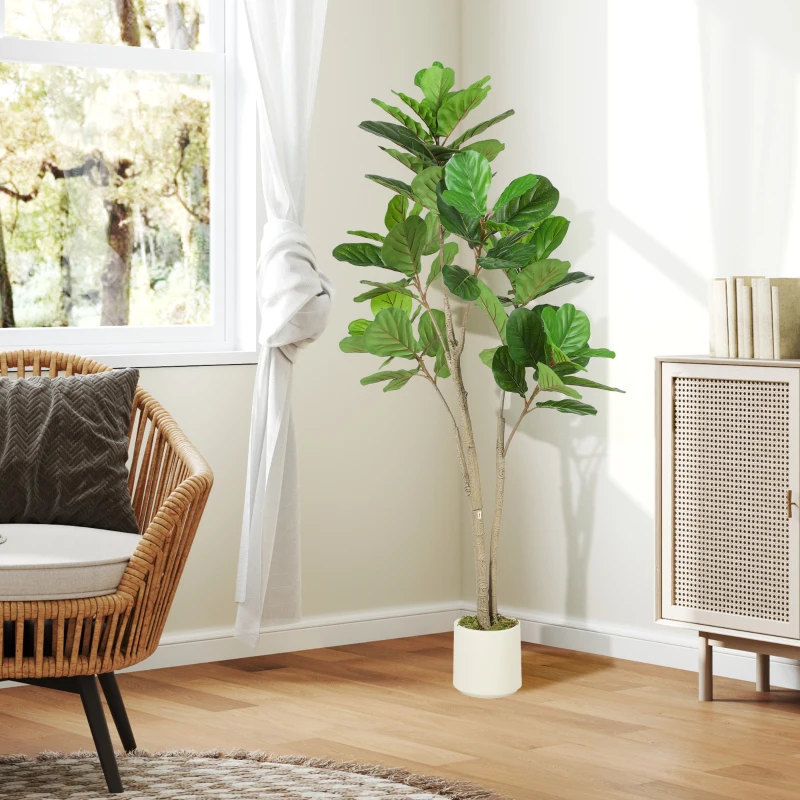 HOMCOM 150cm Artificial Ficus Tree - Green
