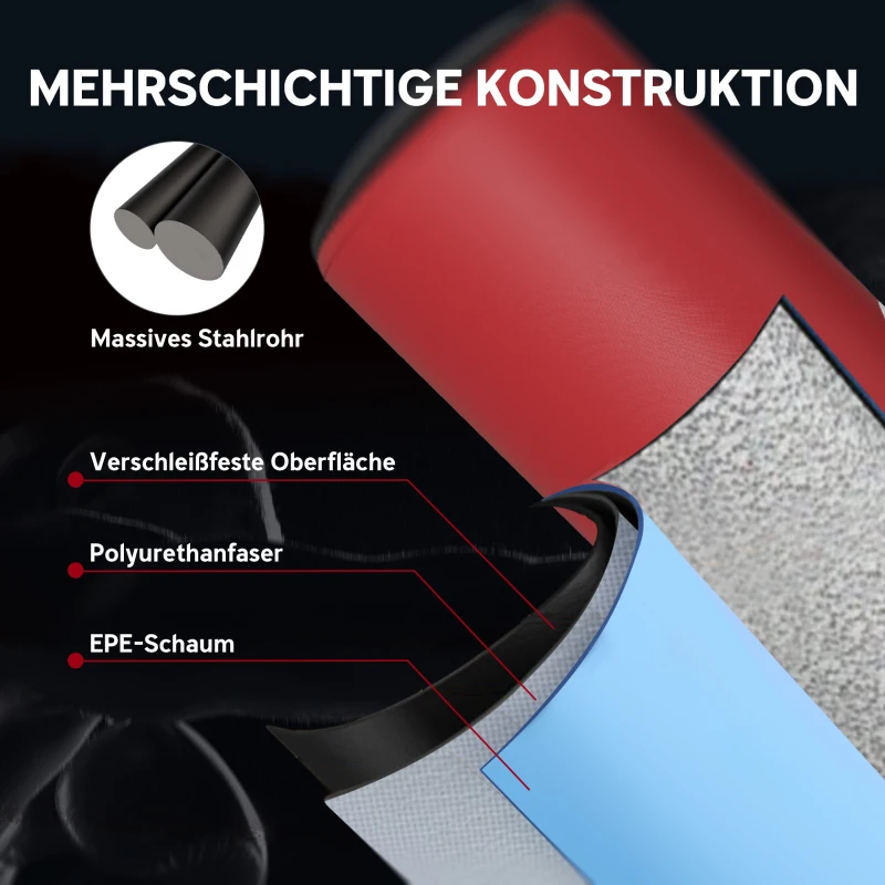 SPORTNOW Boxsack freistehend 135 cm Standboxsack 10 Saugnäpfen und Stoßdämpfer für Erwachsene Jugendliche