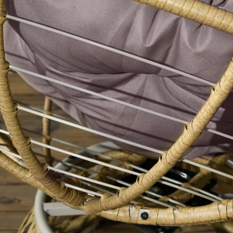 Outsunny Zestaw Bistro Balkonowy Zestaw Tarasowy, odporny na warunki atmosferyczne, zdejmowane poduszki, 85 cm x 70 cm x 82 cm, Naturalny + Jasnobrązowy