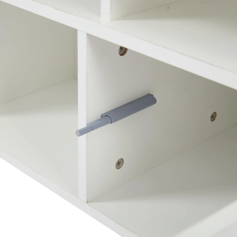 Modern Coffee Table with App-Controlled LED and USB Port, Space-Saving Unit with Acrylic Cabinets and Storage, 100L x 50W x 43H cm, White