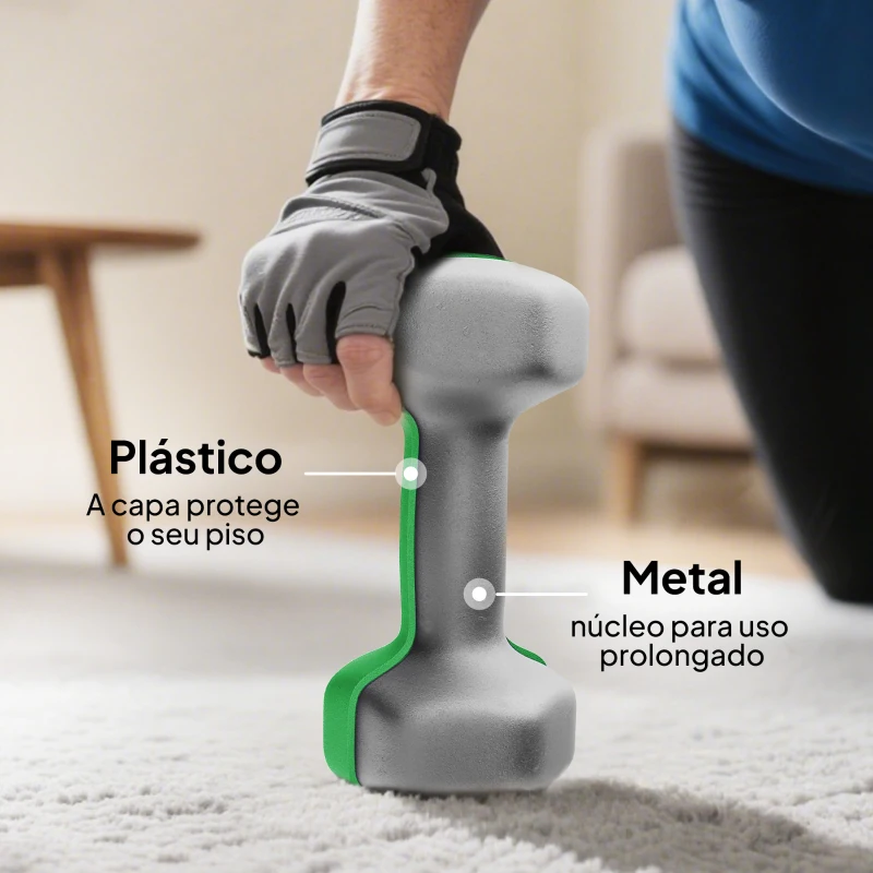 SPORTNOW Conjunto de Halteres 2x1 kg 2x2 kg 2x3 kg 2x4 kg com Suporte de Arrumação para Exercício e Treino Multicolor