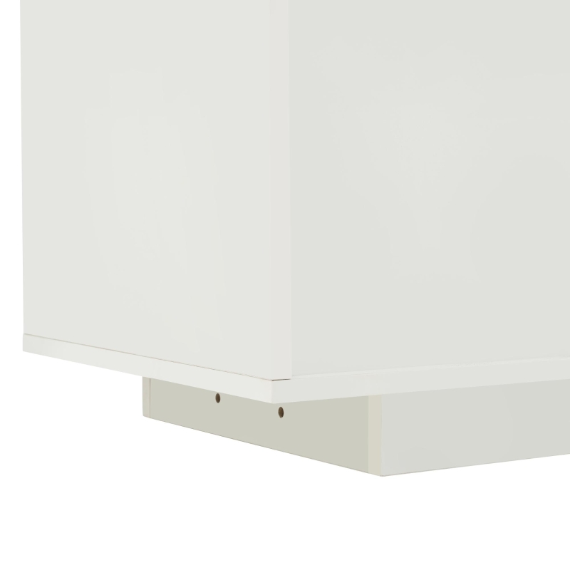 High-Gloss TV Entertainment Centre with App-Controlled LED Lighting, Modern TV Stand with Multi-Zone Storage, 180L x 40W x 45H cm, White