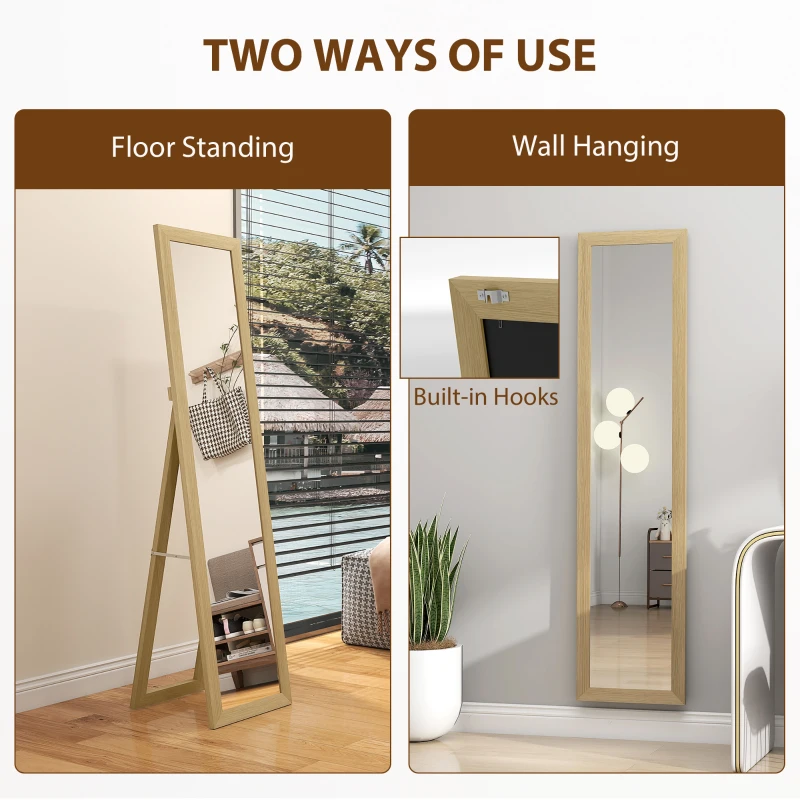 HOMCOM 37 x 157 cm Full Length Mirror - Natural