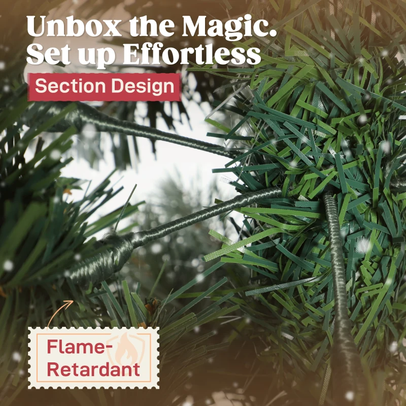 HOMCOM 8.2 ft Snow Frosted Christmas Tree Arch, Christmas Arch Doorway Decor with 1800 Tips and 91 Pinecones, Artificial Xmas Tree with Metal Stand for Indoor, Green