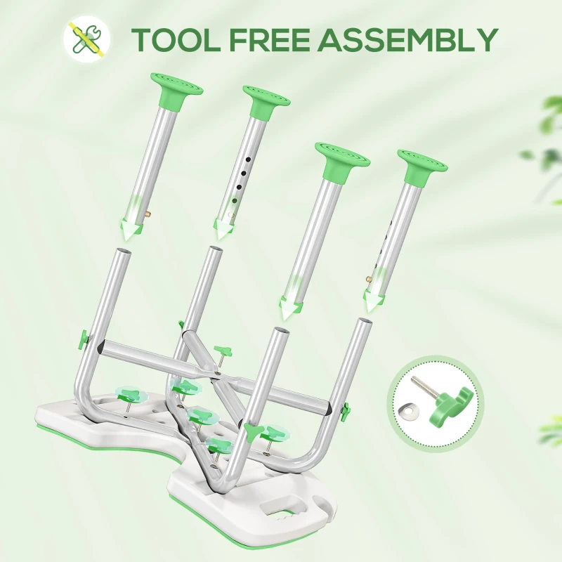 HOMCOM 39-51.5cm 'U' Seat Padded Shower Stool - Green