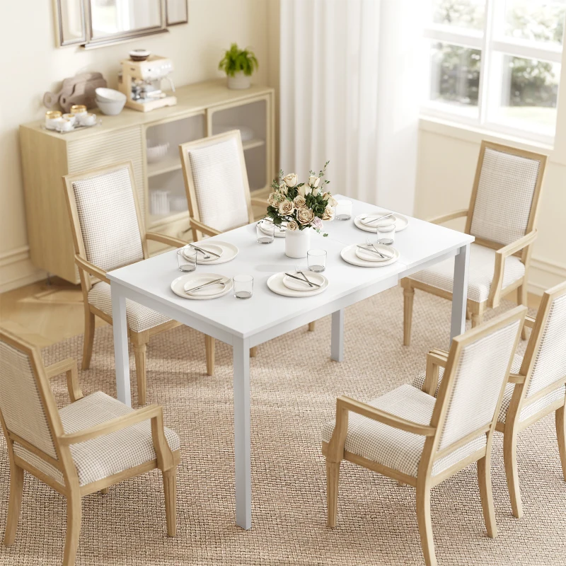 HOMCOM Uitschuifbare eettafel 80-120 cm voor 4-6 personen, ruimtebesparende keukentafel met eenvoudige uitschuiffunctie, naturel