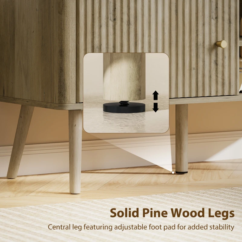 HOMCOM TV Stand Cabinet for TVs up to 55" - Oak