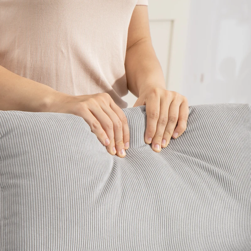 HOMCOM Corduroy Rocking Armchair - Grey