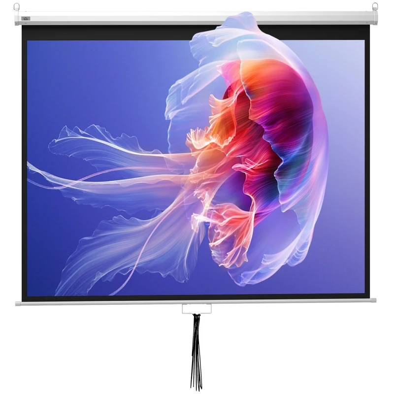 HOMCOM Beamer Leinwand 203 x 152 cm 100 Zoll 4:3/ 16:9 Projektionsleinwand Manuell für Heimkino