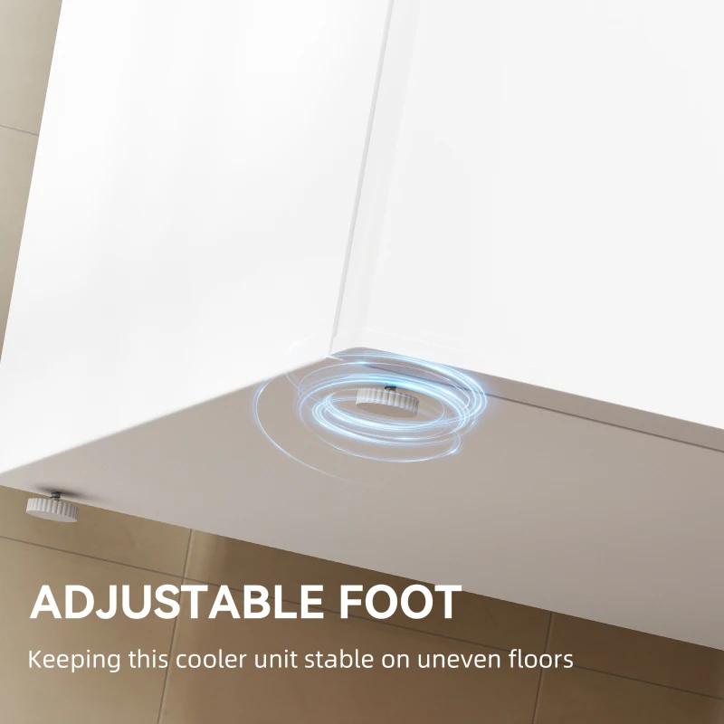 HOMCOM 88L Under Counter Fridge Freezer, Small Refrigerator with 5-Setting, 3 Star Freezer Rating, White