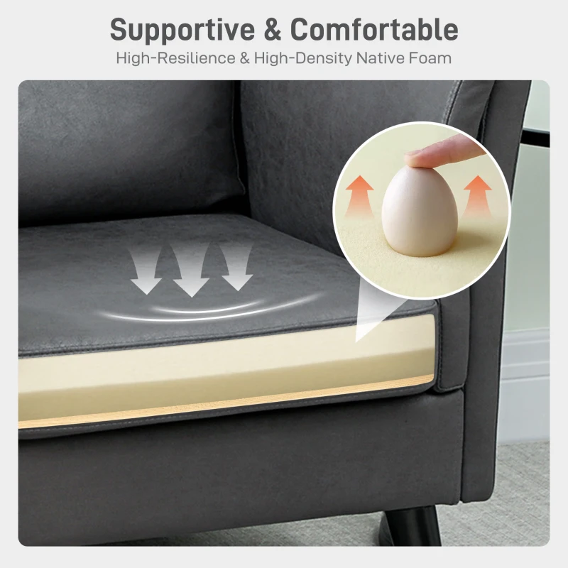 HOMCOM Two-Seater Leathaire Sofa - Grey