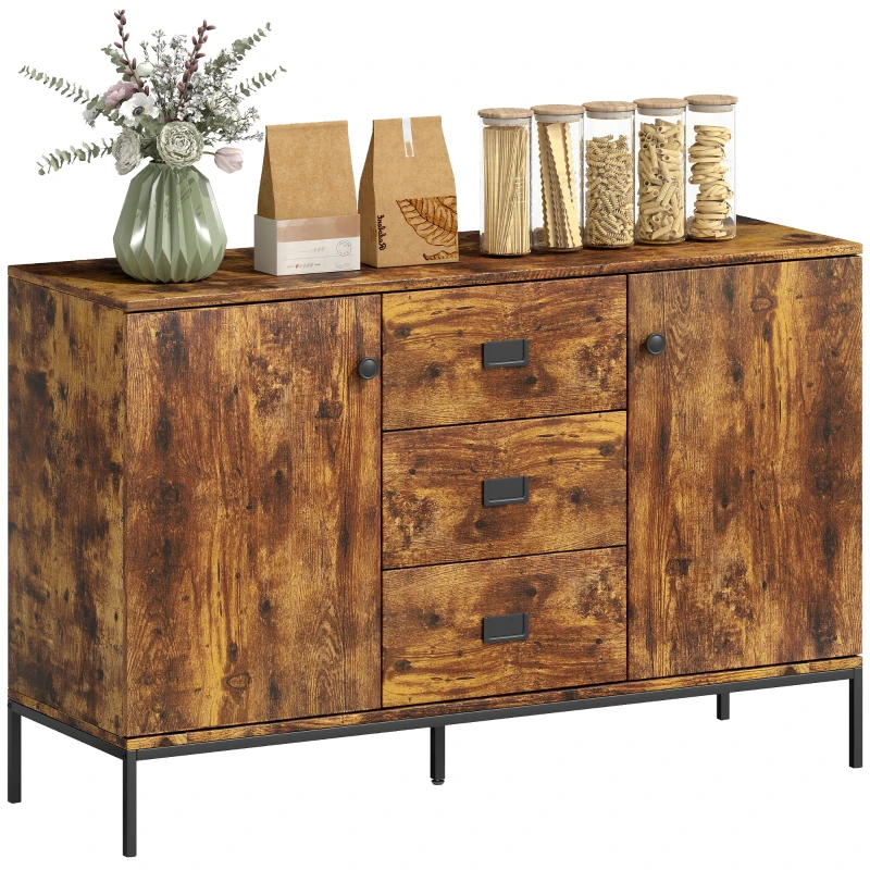 HOMCOM Modern Rustic Brown Sideboard