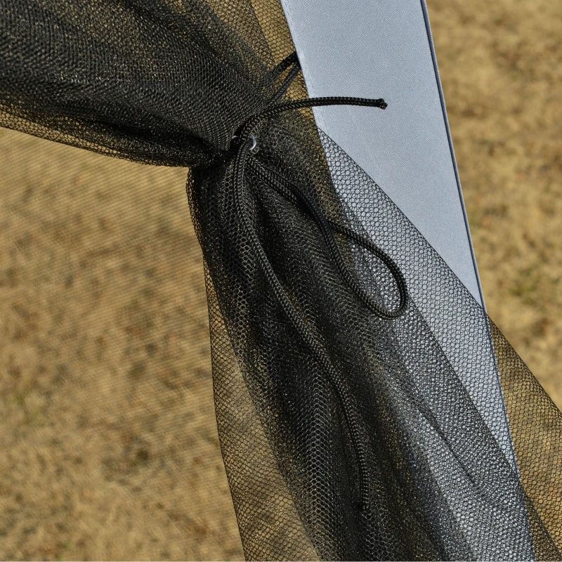 Outsunny 3 x 3m Screen House, Outdoor Gazebo Canopy, Sun Shade Event Shelter with Mesh Side Walls, Grey