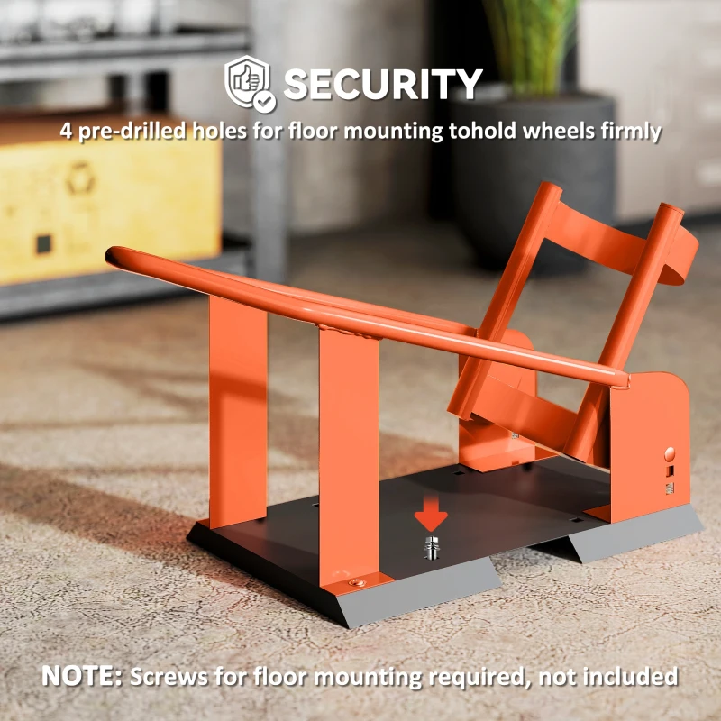 HOMCOM Stojak motocyklowy na koło 15-21", 381-533,4 mm, regulowana winda motocyklowa, udźwig 816,5 kg, pomarańczowy