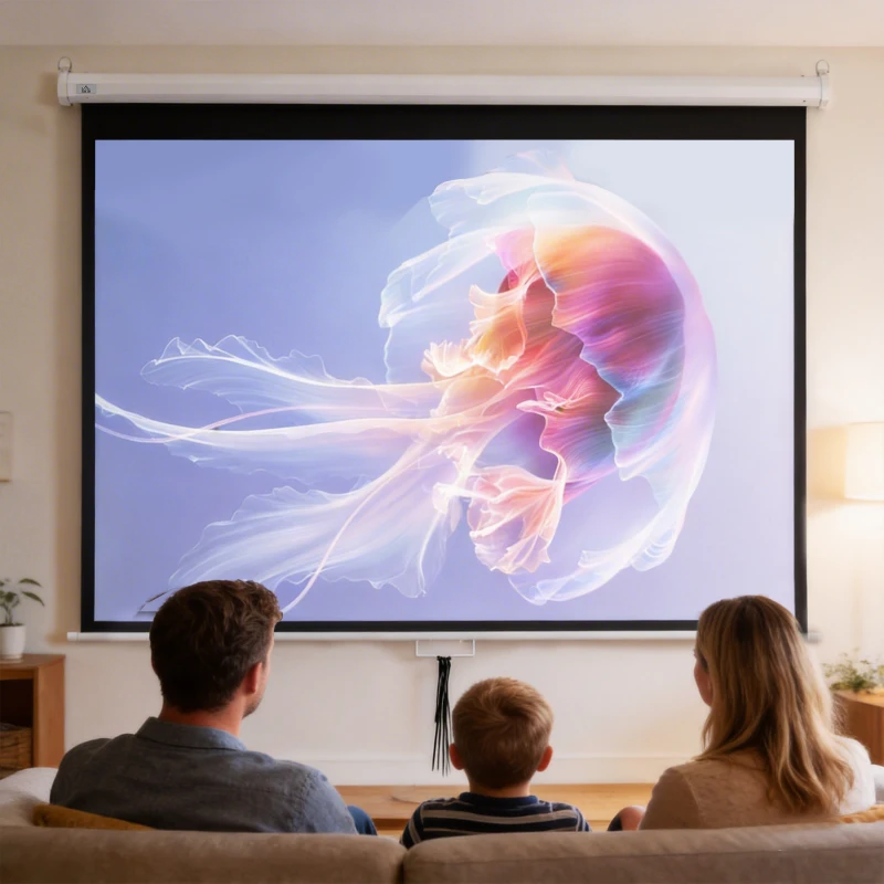 HOMCOM Beamer Leinwand 203 x 152 cm 100 Zoll 4:3/ 16:9 Projektionsleinwand Manuell für Heimkino