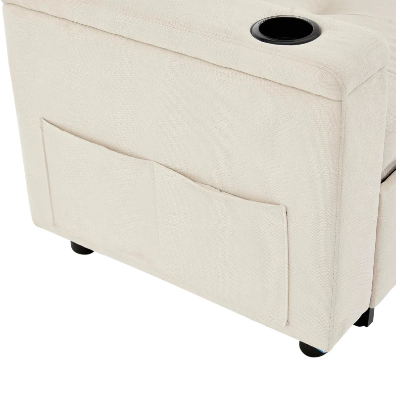 L-Shaped 3-Seater Sofa Bed with Hidden Storage, USB & USB-C Ports, Space-Saving Sofa for Compact Spaces, 208L x 146W x 89.5H cm, Beige