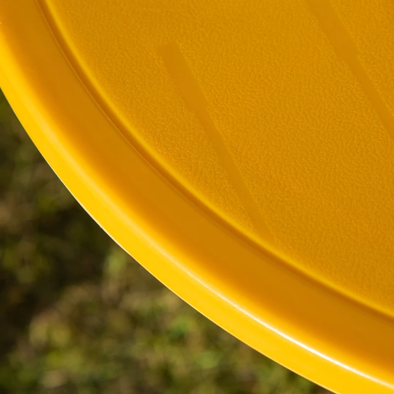 Outsunny Set da Esterno per Bambini 4 pz con 2 Sedie, Ombrellone e Tavolo Rotondo, in Acciaio e Tessuto Oxford Giallo