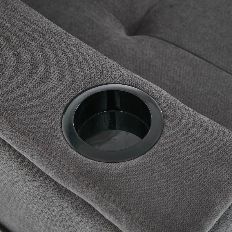 L-Shaped 3-Seater Sofa Bed with Hidden Storage, App-Controlled LED Light, Pull-Out Sofa for Compact Areas, 208L x 146W x 89.5H cm, Grey