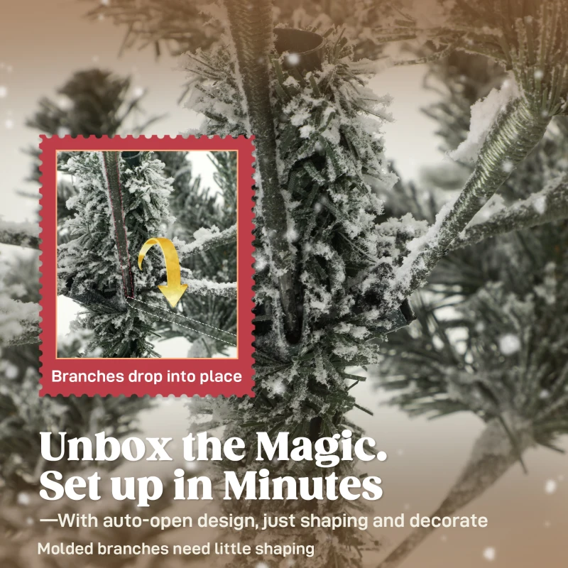 HOMCOM 5ft Snow Flocked Artificial Christmas Tree