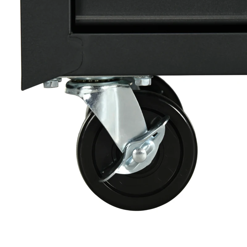 DURHAND Carrinho de Ferramentas com 7 Gavetas Rodas Trava Armário de Armazenamento para Oficina de Garagem e Chapa de Aço 69x33x75 cm Preto