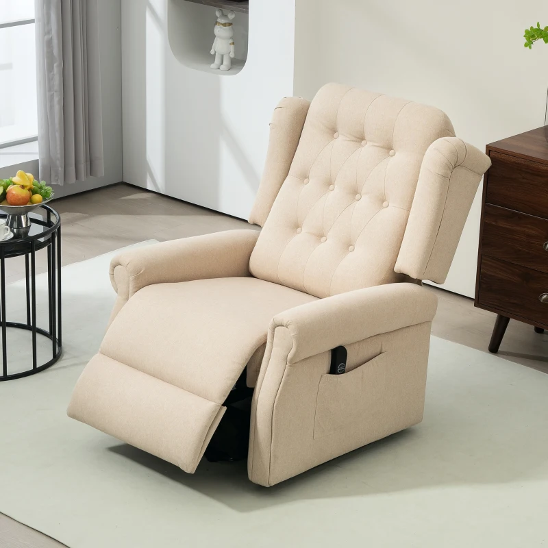 HOMCOM 45° Lifting Riser and Recliner Armchair  - Beige
