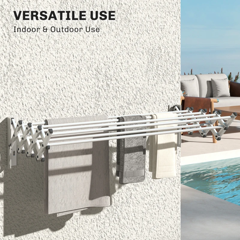 Rozkładany wieszak na pranie, 8 aluminiowych prętów