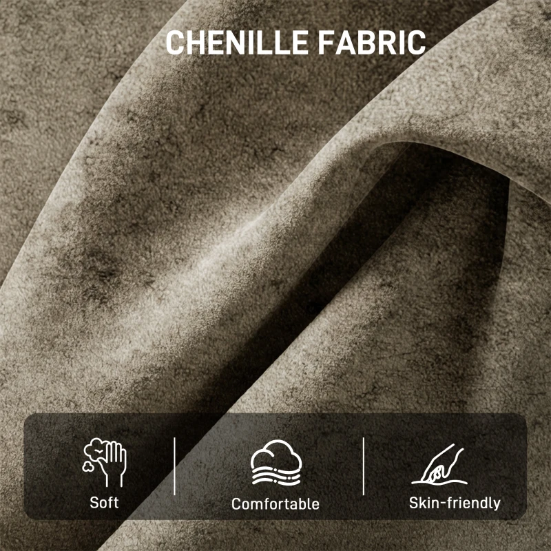 HOMCOM Accent Chair, Upholstered Tub Chair with Solid Wood Frame and Legs, Light Brown