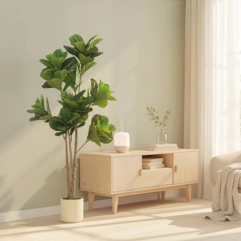 HOMCOM 180cm Artificial Fiddle Leaf Fig Tree - Green