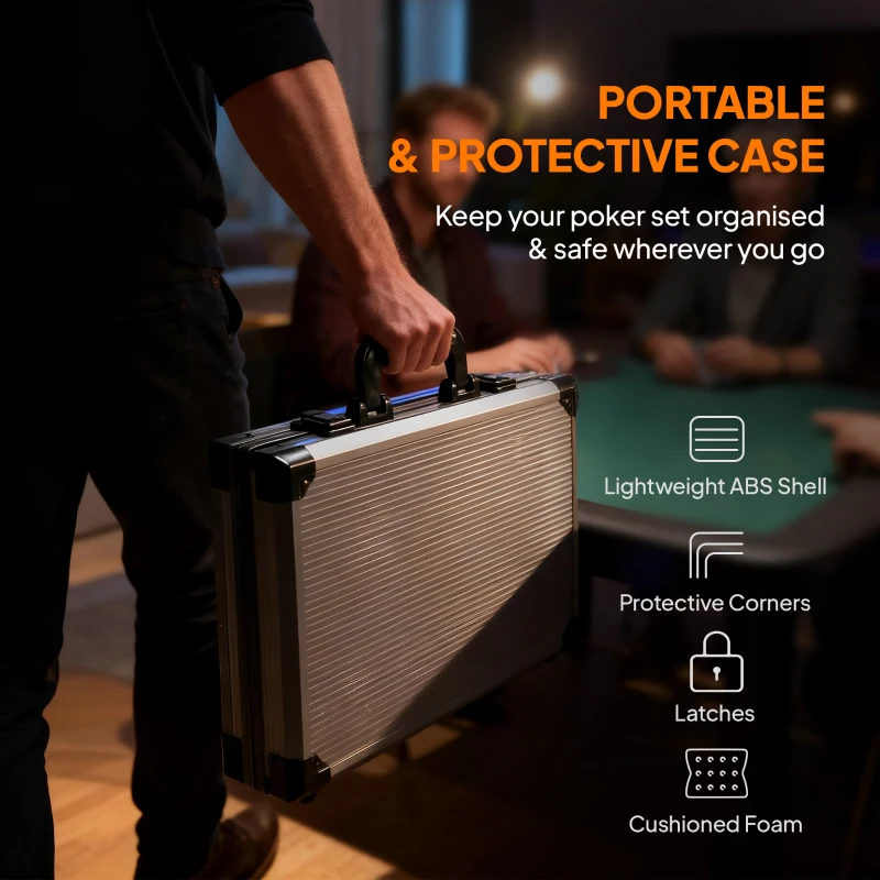 Zestaw do pokera w walizce, 400 żetonów, 2 talie kart