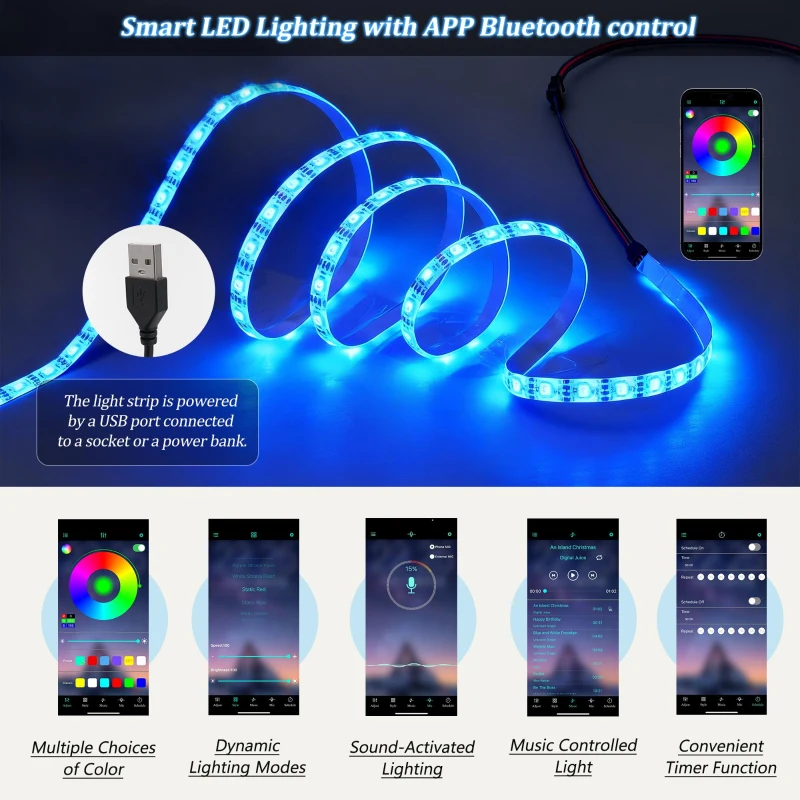 L-Shaped 3-Seater Sofa Bed with Hidden Storage, App-Controlled LED Light, Pull-Out Sofa for Compact Areas, 208L x 146W x 89.5H cm, Grey