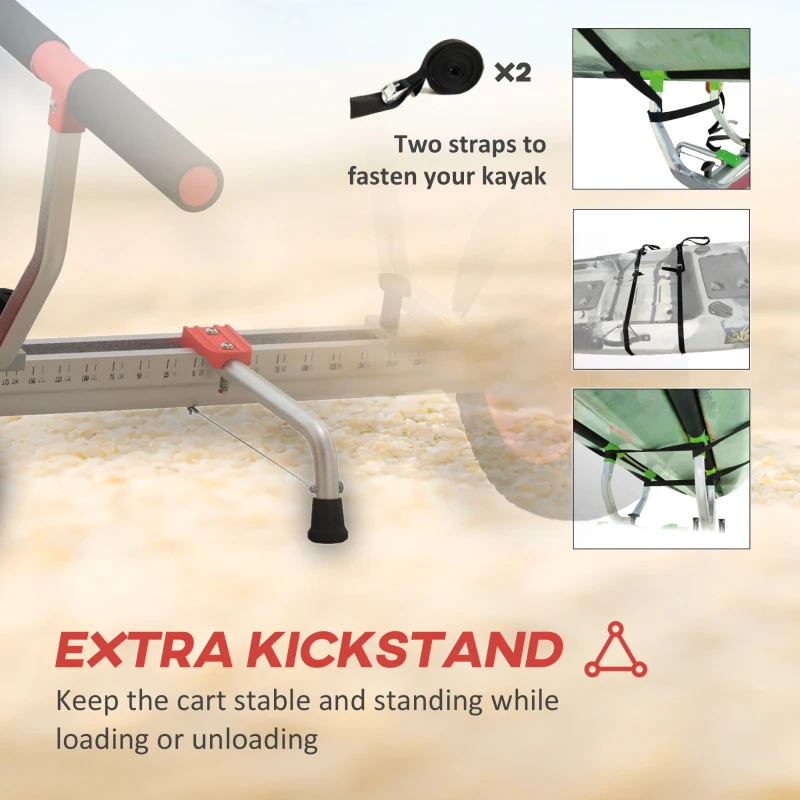SPORTNOW Regulowany aluminiowy wózek kajakowy do 100 kg z pasami mocującymi