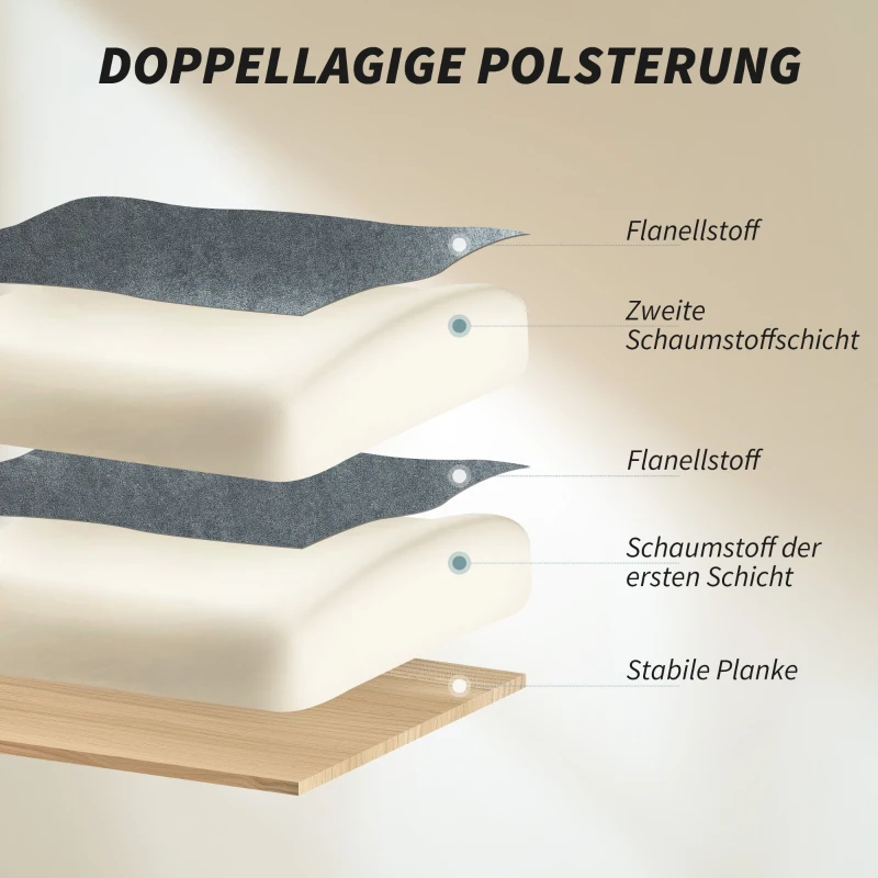 HOMCOM Bürostuhl Höhenverstellbarer Drehstuhl mit Lendenwirbelstütze, Fußstütze, Schneeflanell, 80 x 80 x 106-114 cm Dunkelgrau