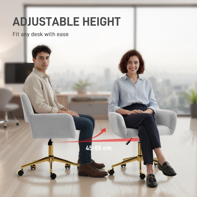 HOMCOM Faux Fur Rabbit Chair - Grey