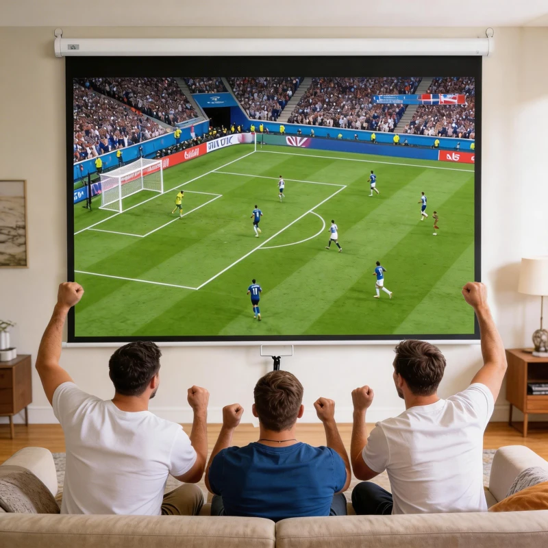 HOMCOM Beamer Leinwand 203 x 152 cm 100 Zoll 4:3/ 16:9 Projektionsleinwand Manuell für Heimkino