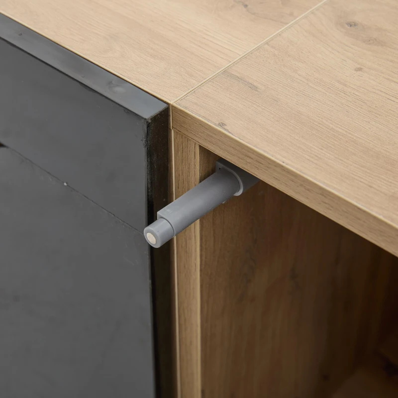 Floating TV Stand with App-Controlled LED Strip and Pull-Down Door, Wall-Mounted TV Unit with Storage Shelves, 180L x 37W x 36H cm, Black