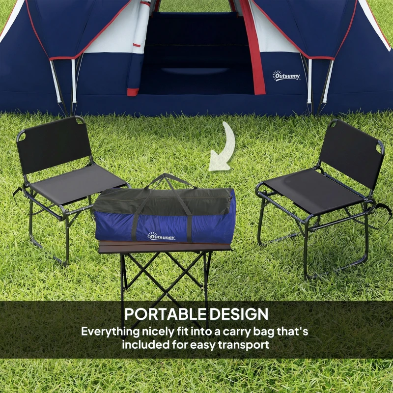 Outsunny 5-6 Man Camping Tent, Tunnel Tent, Water Resistant Hiking Shelter with Groundsheet and Carry Bag, Navy Blue