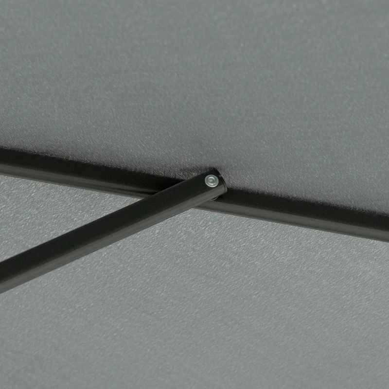 Outsunny Ombrellone a braccio con leva laterale e base a croce, Ø293 cm, Grigio scuro