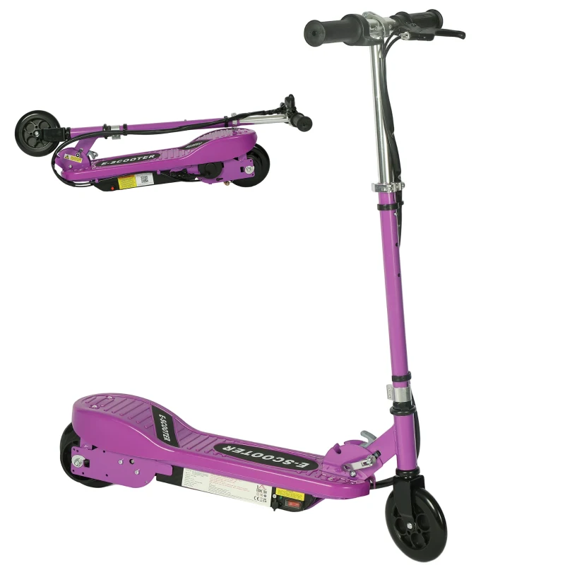 HOMCOM Foldable Electric Kids Scooter, Ride-on for Ages 7-14 Years, Purple