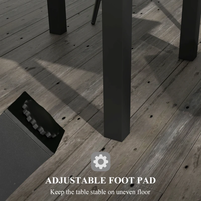 Outsunny Stolik ogrodowy Stolik zewnętrzny, odporny na warunki atmosferyczne, 162 x 80 x 75 cm, Szary