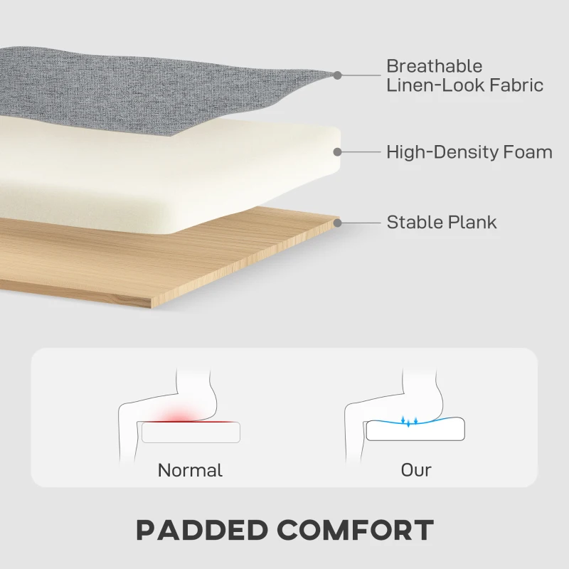 HOMCOM Three-Seater Storage Sofa Bed - Grey