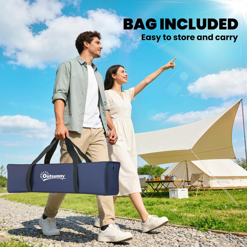 Outsunny 2 Person Camping Tent, Dome Tent with Zipped Doors, Storage Pocket, Portable Handy Bag, Navy Blue