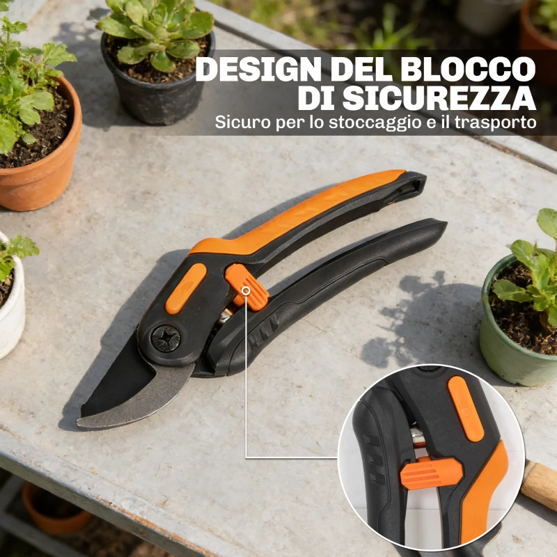 Outsunny 2-in-1 Handsäge mit Teleskopstange aus Aluminium 2-3 m, Astsäge und Gartenschere mit Sicherheitsverschluss