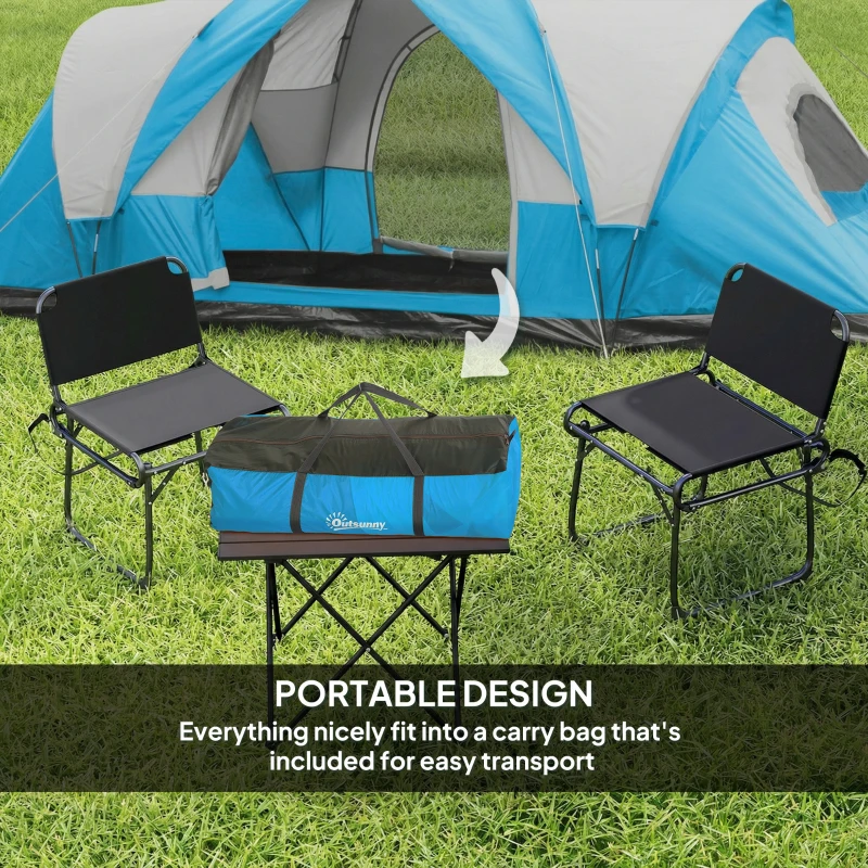 Outsunny 5-6 Man Camping Tent, Tunnel Tent, Water Resistant Hiking Shelter with Groundsheet and Carry Bag, Light Blue