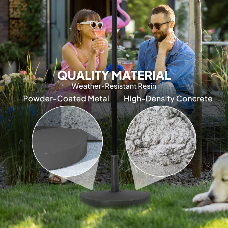 Outsunny Stojak na parasol betonowy, półokrągły, stabilny, szary