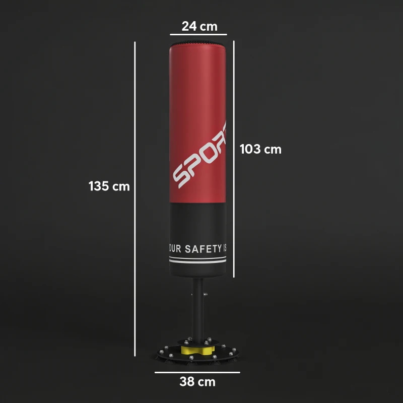SPORTNOW Worek bokserski wolnostojący 135 cm stojący worek 10 przyssawek i amortyzacja dla dorosłych i młodzieży