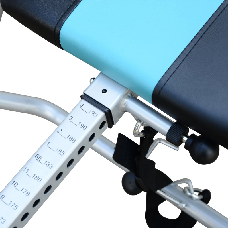 HOMCOM Foldable Gravity Inversion Table AB Exercise Bench Back Therapy Home Fitness Bench, Multi