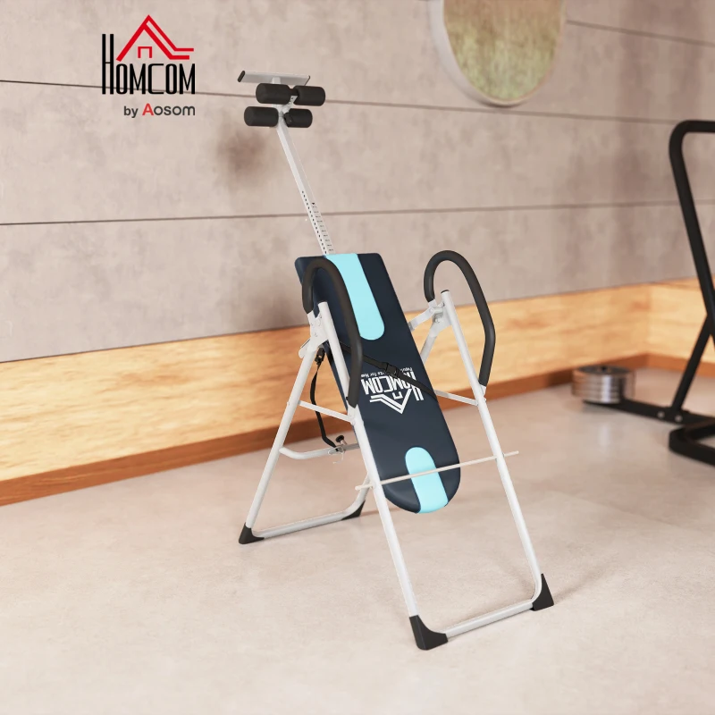 HOMCOM Foldable Gravity Inversion Table AB Exercise Bench Back Therapy Home Fitness Bench, Multi