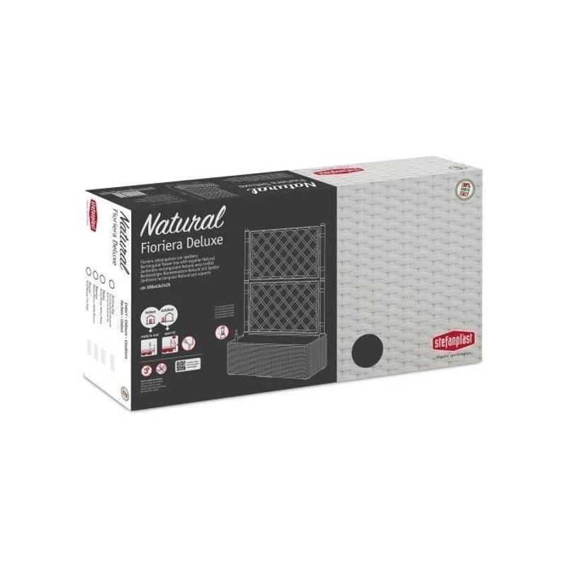 STEFANPLAST Bac a fleurs/Jardiniere NATURAL DELUXE avec treillis - 100 x 43 x H142 cm - 90 + 6,5 L dans la réserve - Anthracite