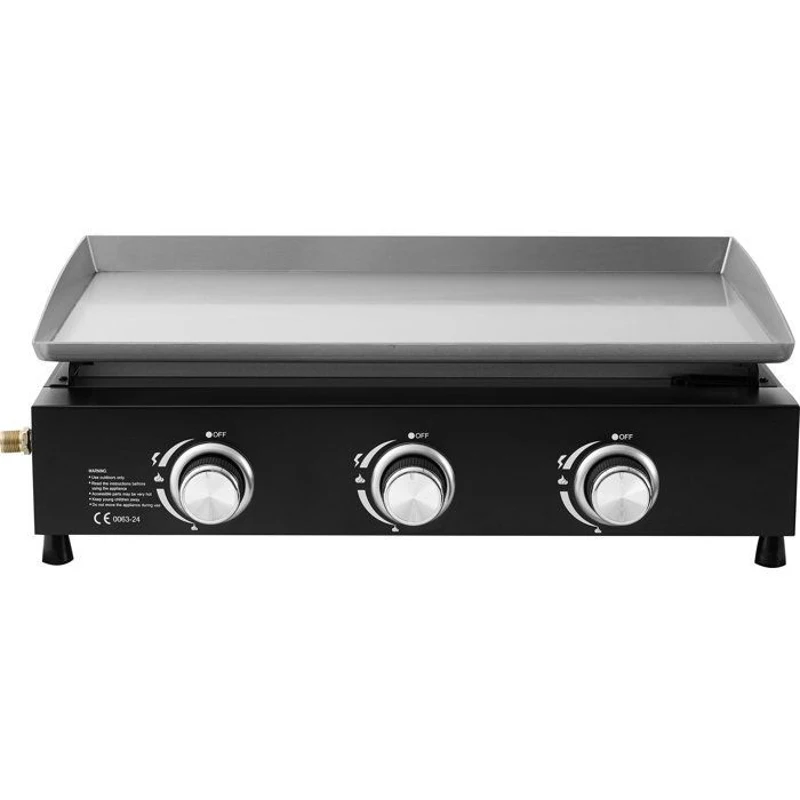 Plancha a gaz - Cookingbox - Cuenca - 3 brûleurs - Surface de cuisson : 61 x 35 cm - Cuve en acier