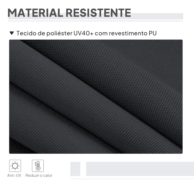 Outsunny Toldo Vertical Exterior 200x305 cm Tela de Privacidade Enrolável Ajustável com Manivela Proteção UV 40+ Cinzento